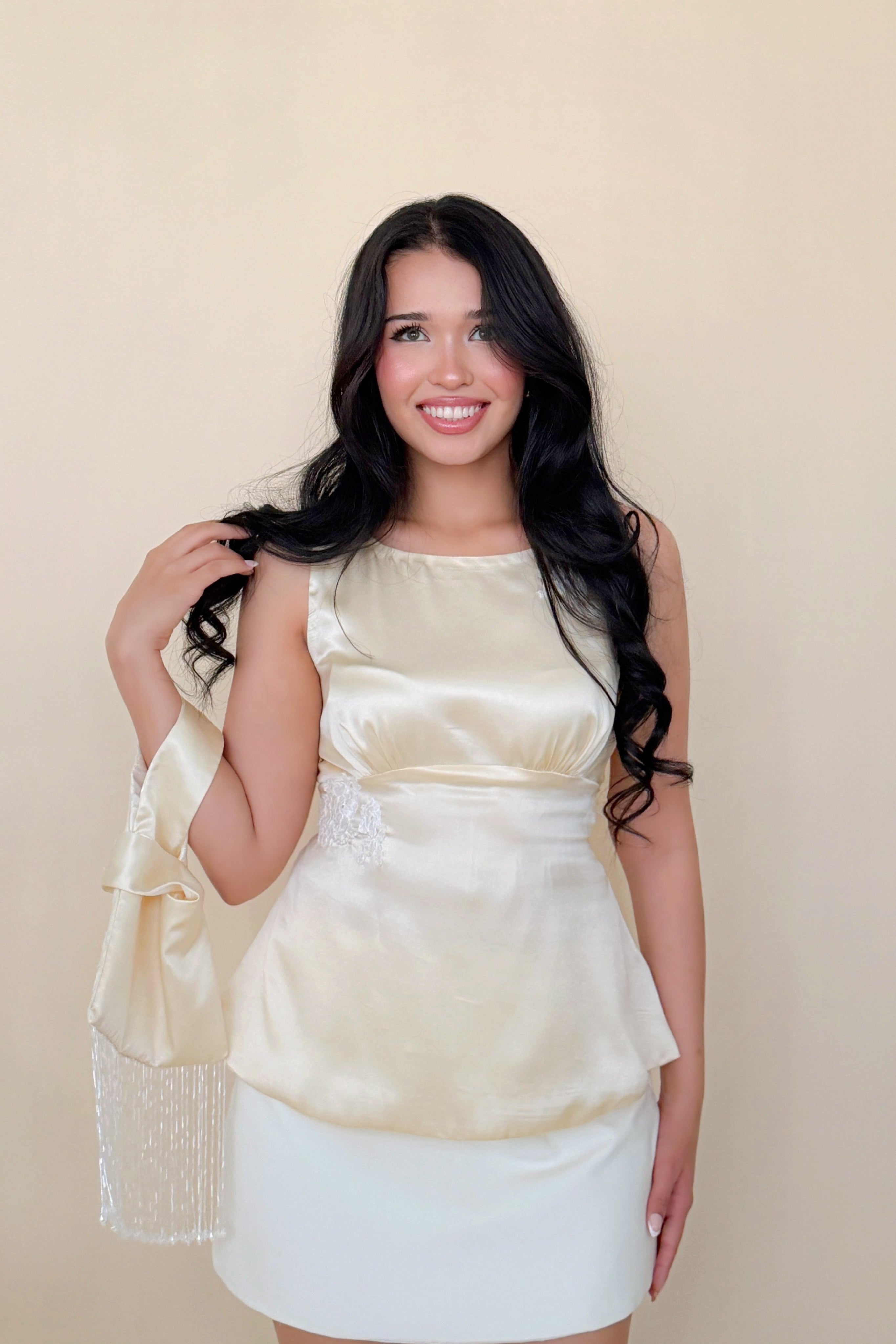 Audrey Silk Top in Buttery Ivory