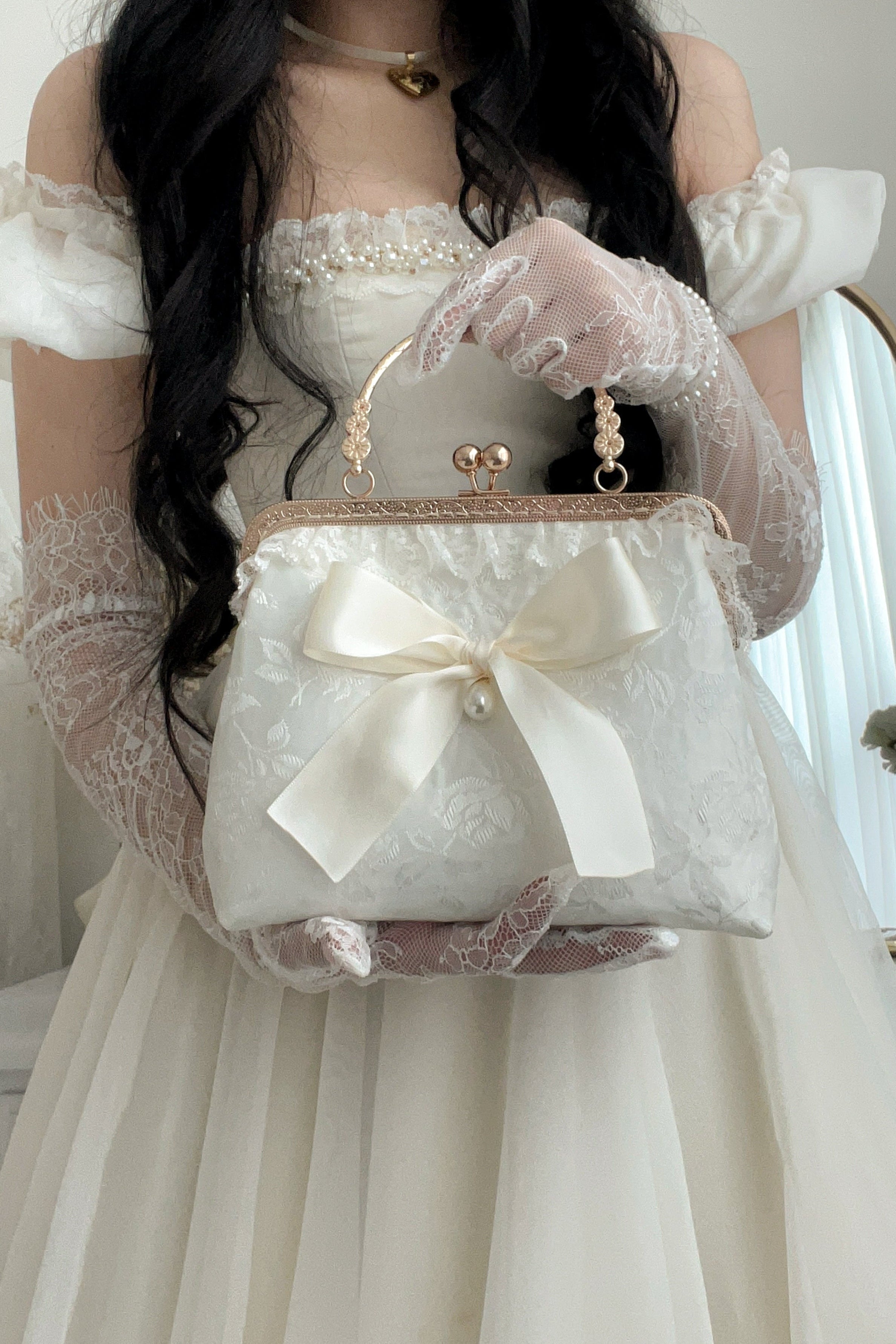 Ivory Jacquard Celestine Bag
