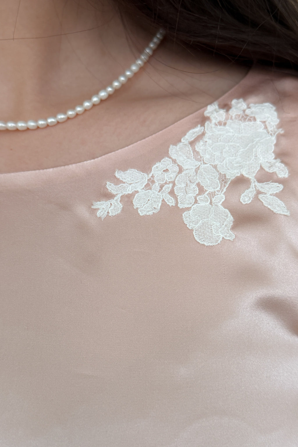 Audrey Silk Top in Blush Pink