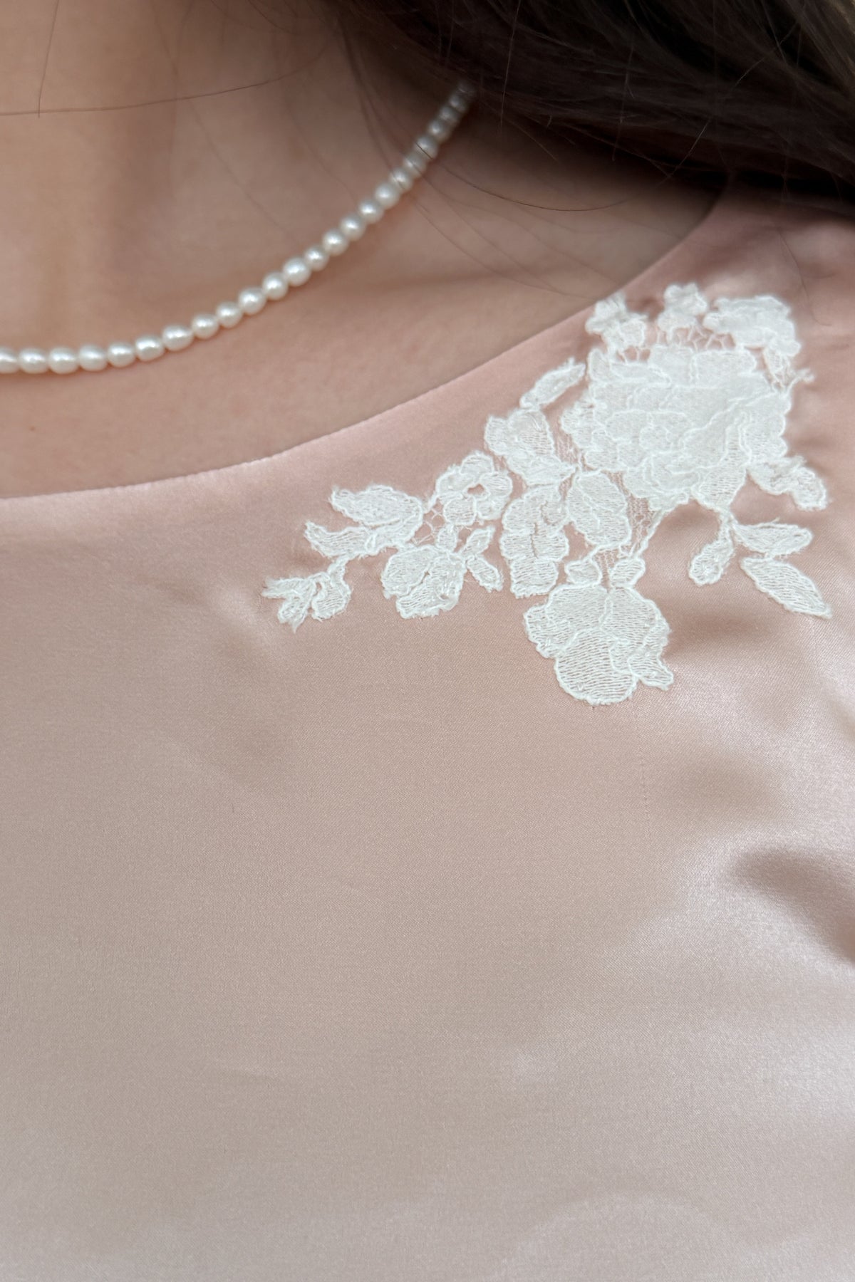 Audrey Silk Top in Blush Pink