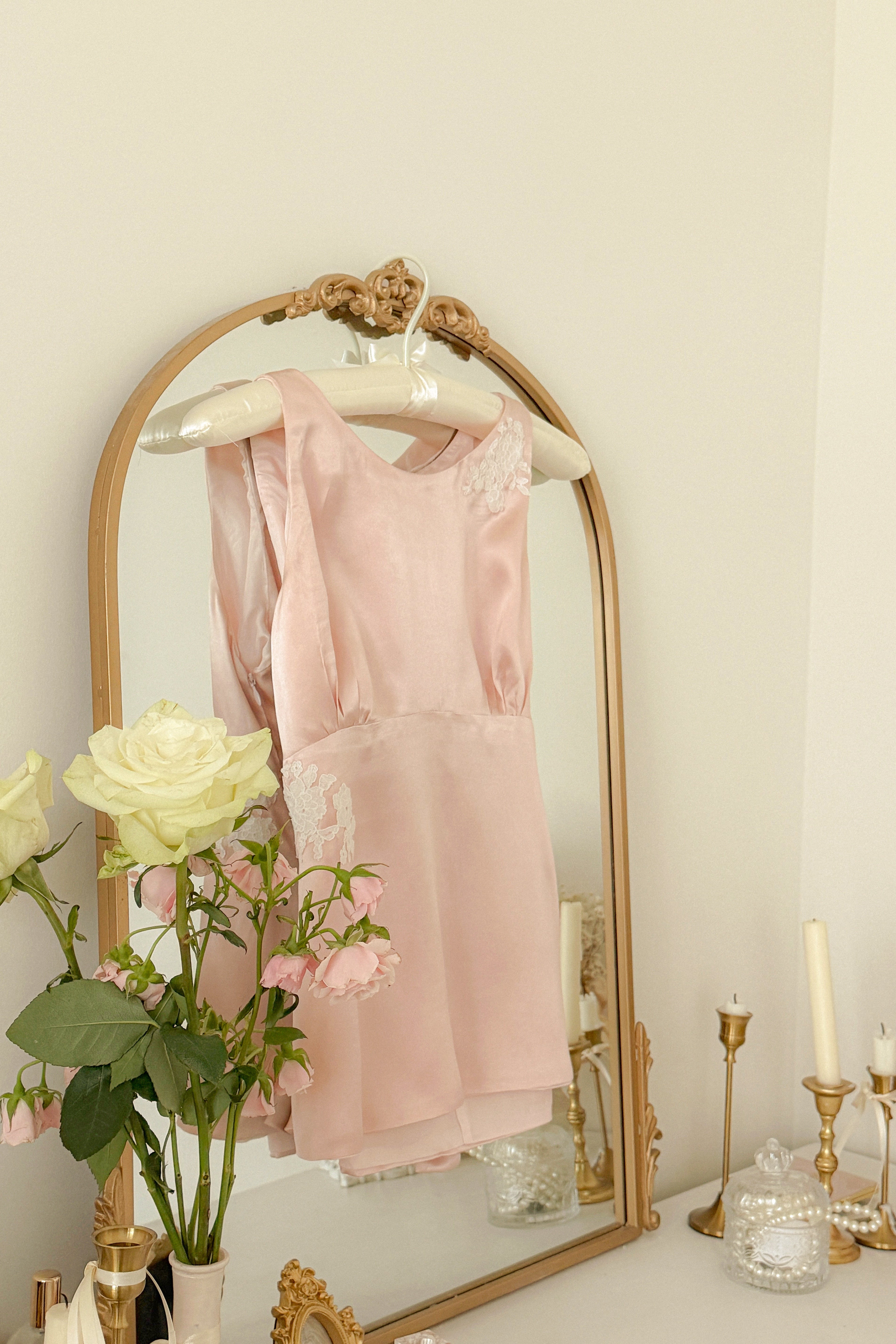 Audrey Silk Top in Blush Pink