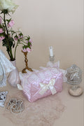 Zarina Light Pink Quilted Satin Makeup Bag