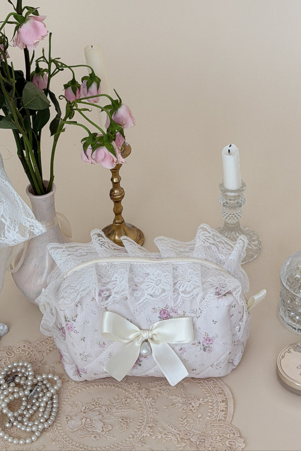 Zarina Floral Cotton Makeup Bag