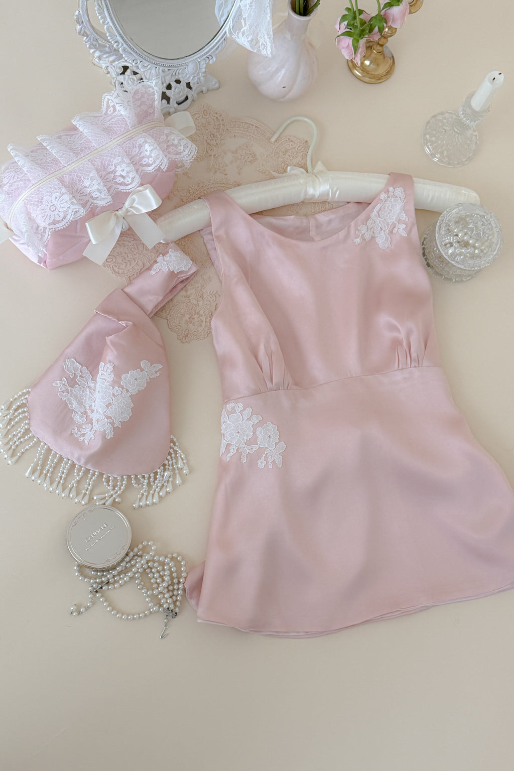 Audrey Silk Top in Blush Pink