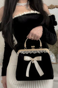 Black Velvet Celestine Clasp Bag