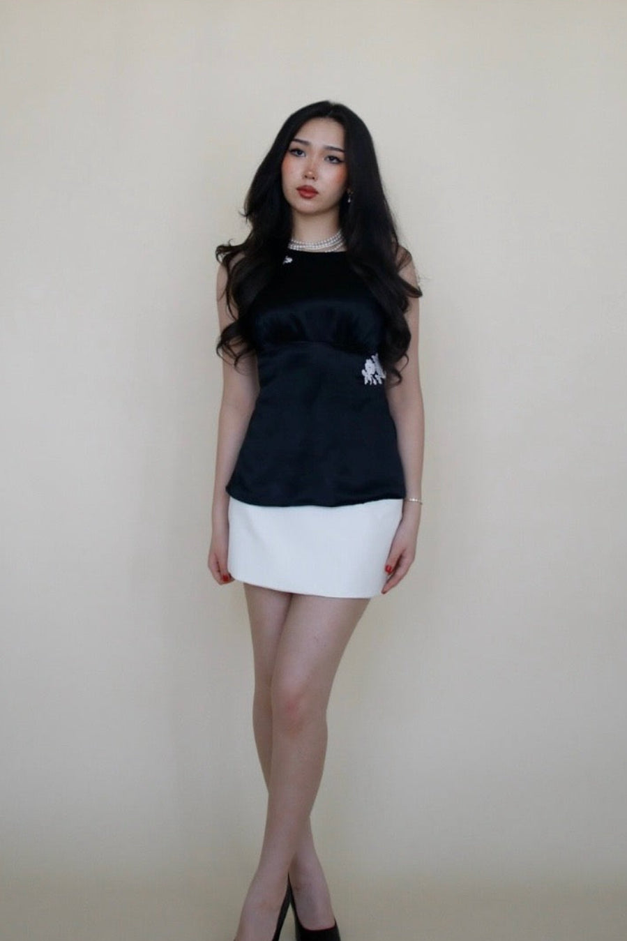 Audrey Silk Top In Black