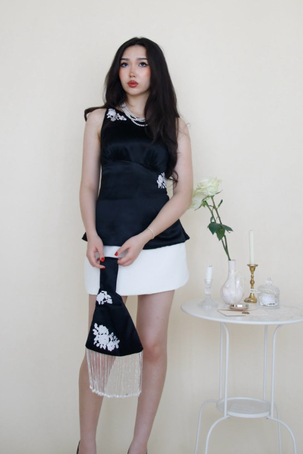 Audrey Silk Top In Black