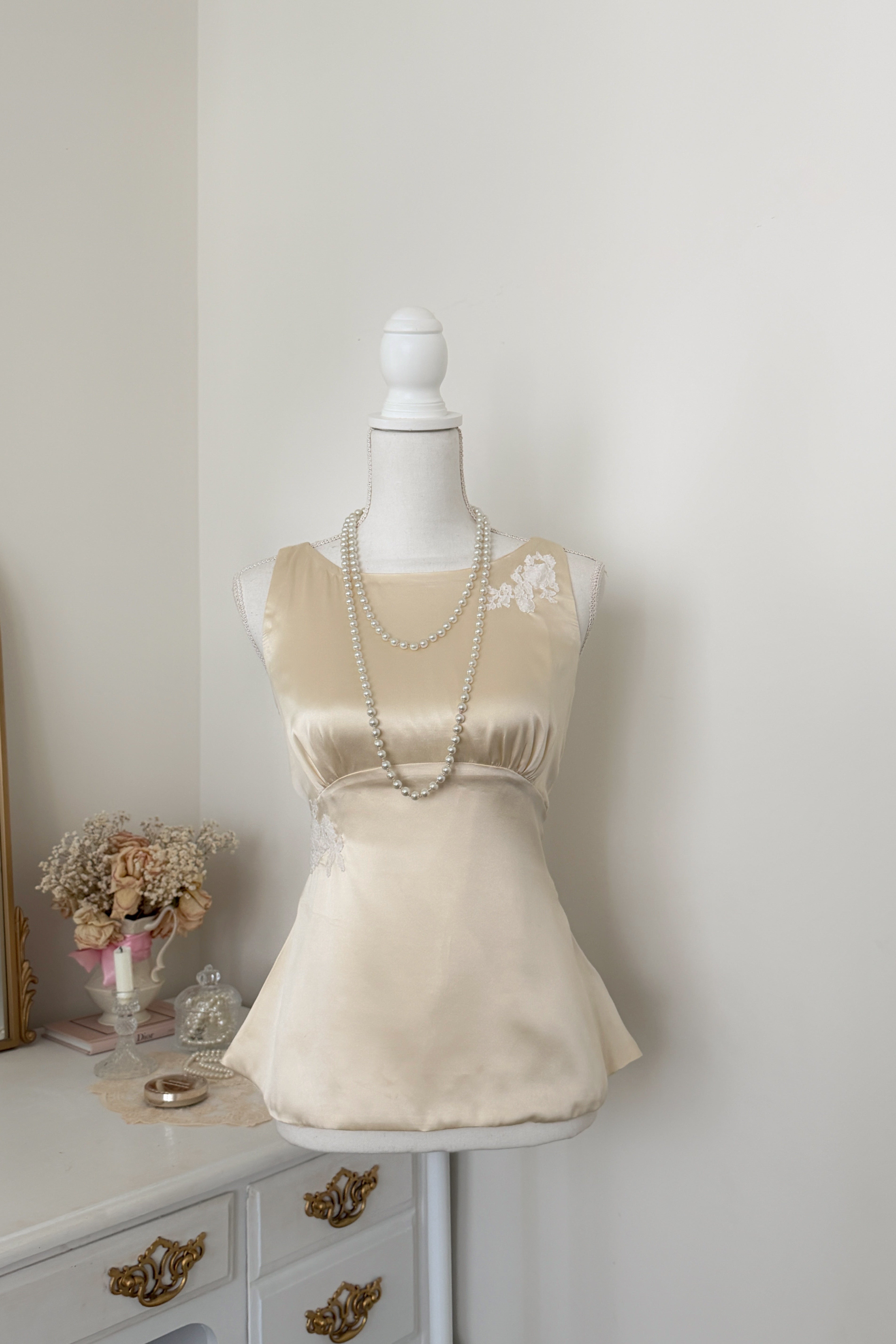 Audrey Silk Top in Buttery Ivory