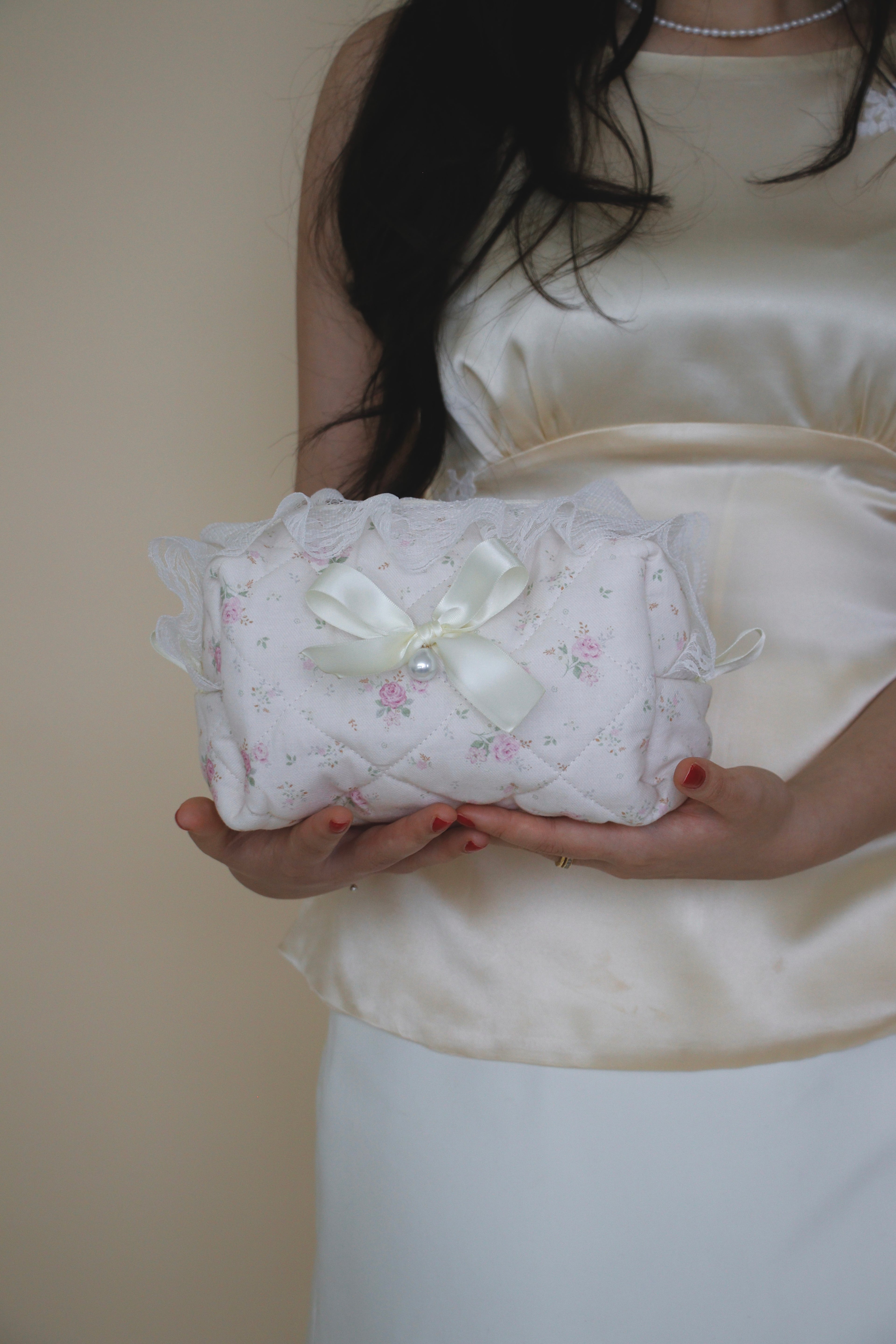 Zarina Floral Cotton Makeup Bag